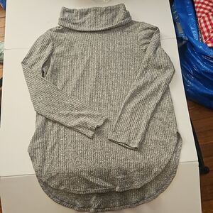 St John Bay M Gray Mock lightweight sweater